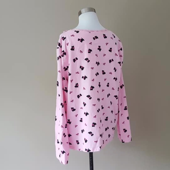 Pajama Top Long Sleeved Pink With Doggies XL - Picture 5 of 6
